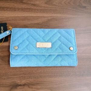 bebe Blue Quilted Wallet
